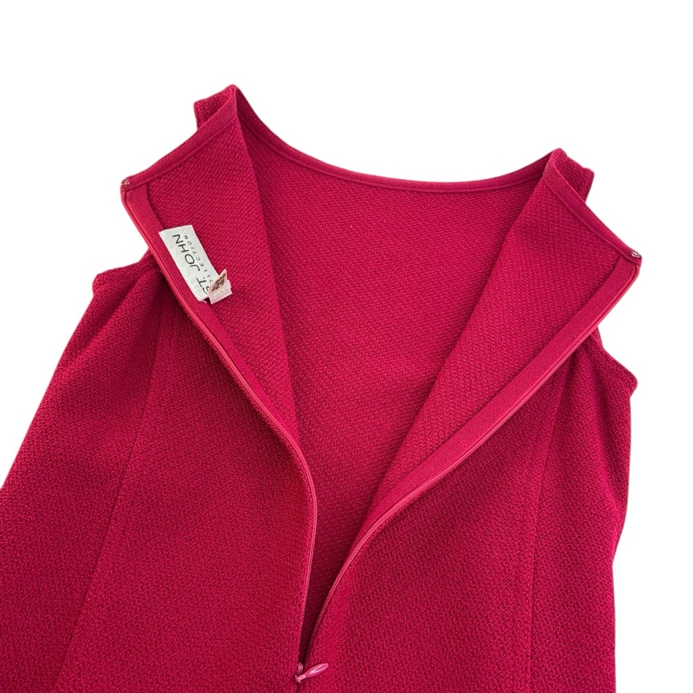 St. John Collection Hot Pink Knit Sheath Dress - Picture 4 of 5